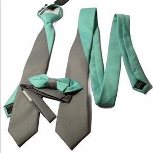 Matching boys ties, bow tie, zipper tie, necktie